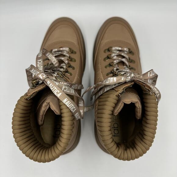 Vintage Y2K Nautica Lace Up Sabra Ankle Boots Booties Combat Tan Womens Size 8.5 - Picture 8 of 16